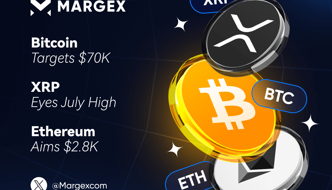 Bitcoin Boğaları 70.000 Doları Hedefliyor, XRP Temmuz Zirvesini Gözlüyor ve Ethereum Yükselen Ücretler Ortasında 2.817 Doları Hedefliyor