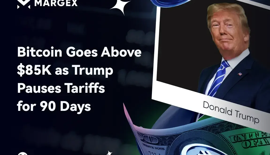 Bitcoin ultrapassa US$ 85.000 com Trump suspendendo tarifas por 90 dias