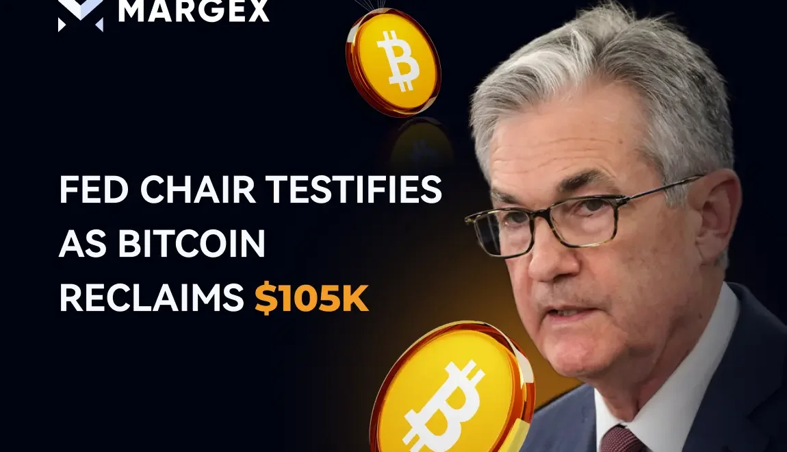 El presidente de la Reserva Federal testifica mientras el bitcoin recupera los 105 000 dólares