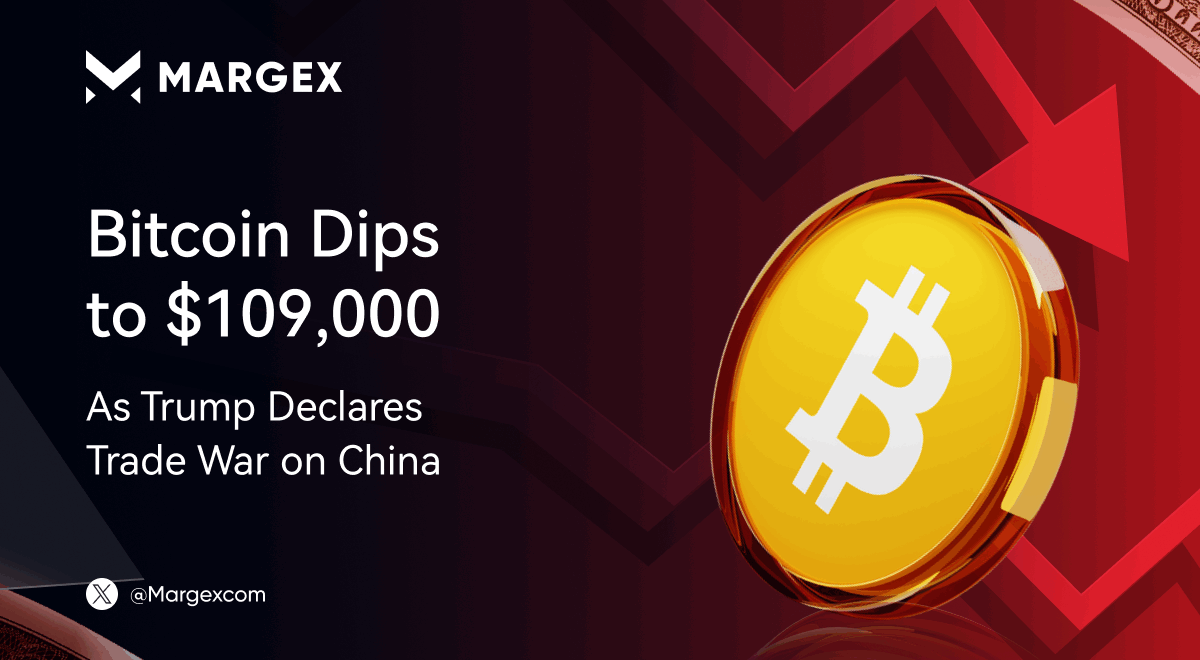 Bitcoin cae a $109,000 mientras Trump declara nueva guerra comercial con China